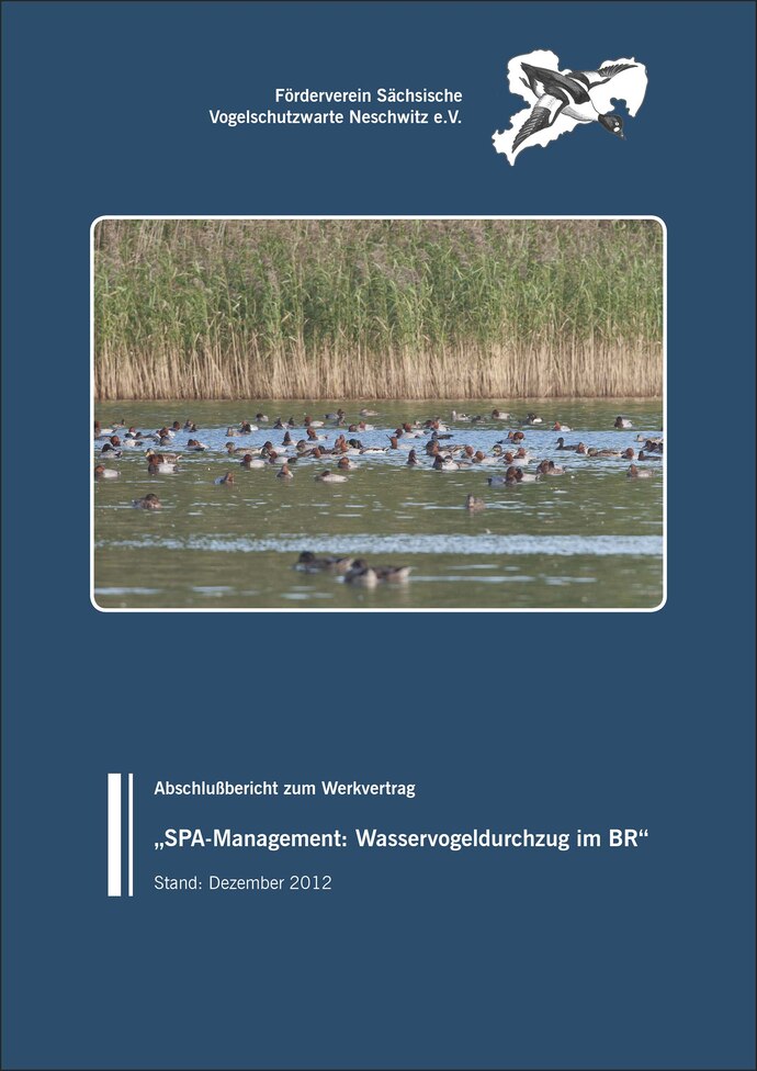 Cover des Berichtes zum SPA- Management: Wasservogeldurchzug im Biosphärenreservat